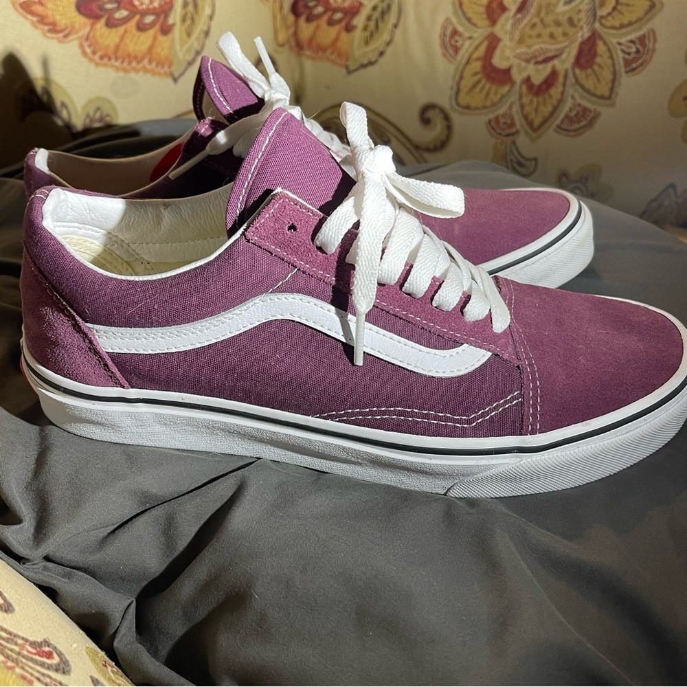 Purple Old Skool Vans. 
Size US Women’s 10, Men’s 8.5.